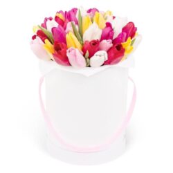 Gėlių dėžutė „Įvairiaspalvės tulpės”