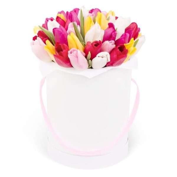 Gėlių dėžutė „Įvairiaspalvės tulpės“